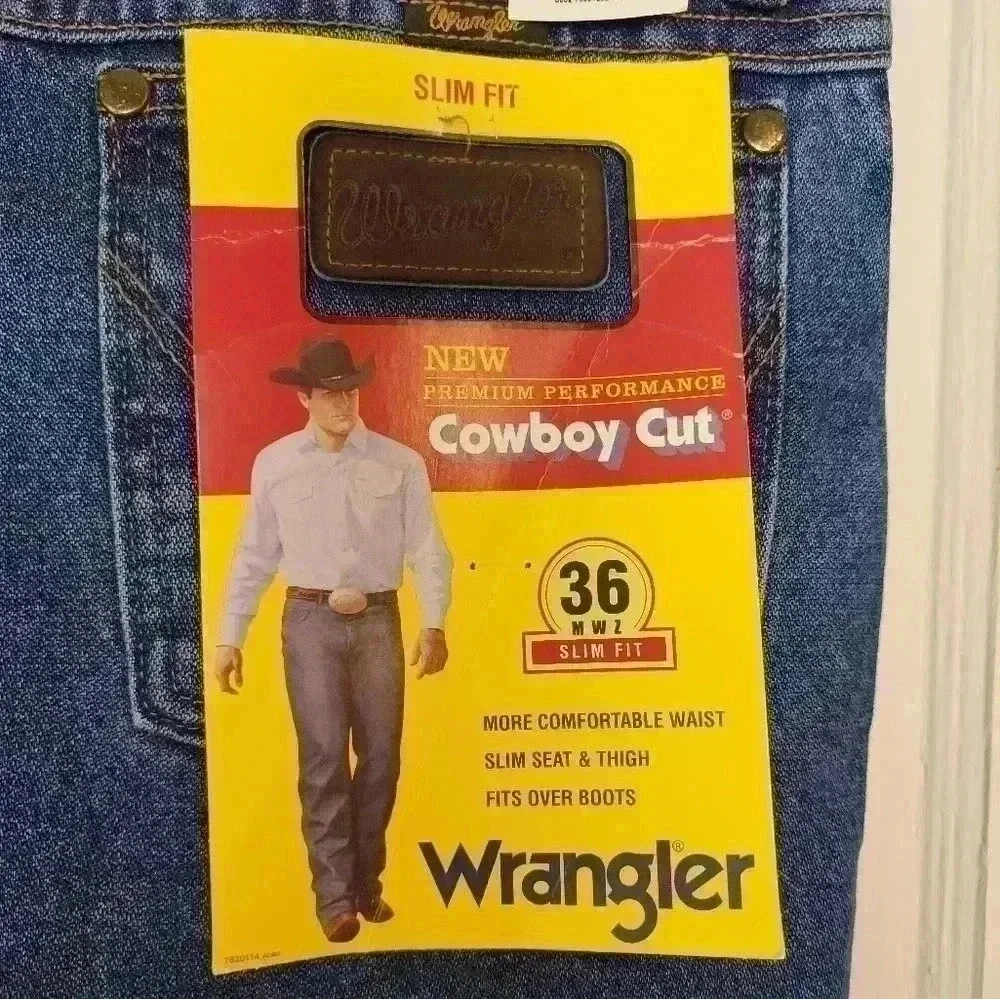NEW Wrangler Premium Performance Advanced Comfort Cowboy Cut Fit Jeans 38x34